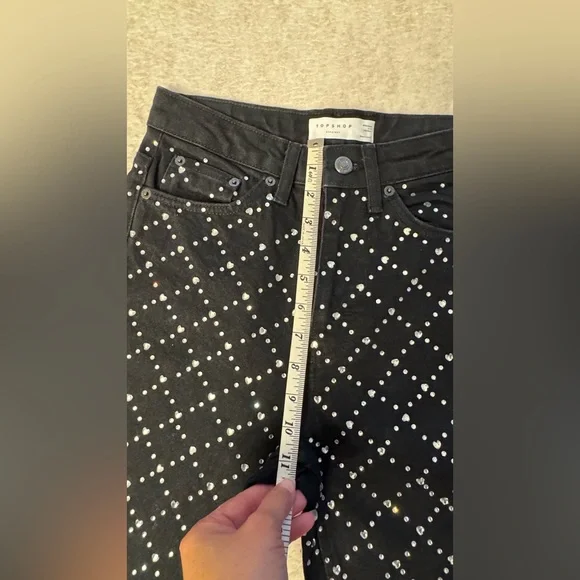 Topshop Black Studded Women's Jeans - Picture 2 of 16